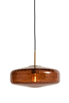 Light & Living Hanglamp 'Pleat' Glas, 40cm, kleur Bruin