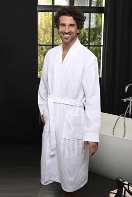 Wafelpatroon badjas wit uniseks Wafelpatroon badjas wit uniseks