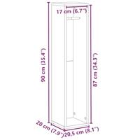 Badkamerkast met rolhouder 20,5x20x90 cm sonoma eikenkleurig - thumbnail