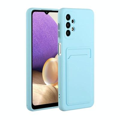 Voor Samsung Galaxy A32 5G Card Slot Design Shockproof TPU Beschermhoes (Hemelsblauw)