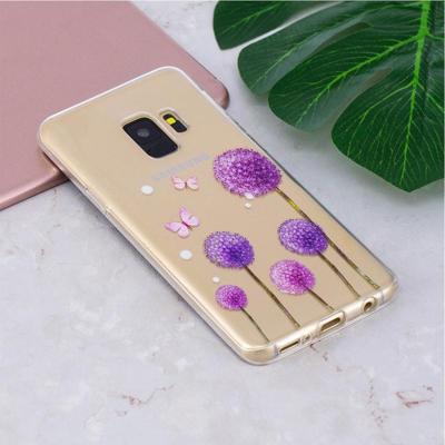 Galaxy S9 PLUS vlinder paars paardebloem patroon olie reliëf zachte TPU beschermende Back Case Galaxy S9 PLUS vlinder paars paardebloem patroon olie reliëf zachte TPU beschermende Back Case