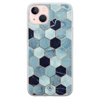 iPhone 13 siliconen hoesje - Blue cubes - thumbnail