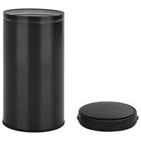 VidaXL Prullenbak met automatische sensor 60 l koolstofstaal zwart - thumbnail