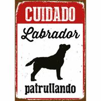 Plaat Magnet & Steel Cuidado Labrador Patrullando 14,8 x 21 cm - thumbnail