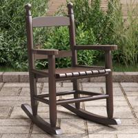 Schommelstoel voor kinderen massief populierenhout bruin - thumbnail