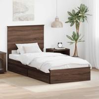 Bedframe met lade Bruin Eiken 90 x 200 cm Bewerkt hout - thumbnail