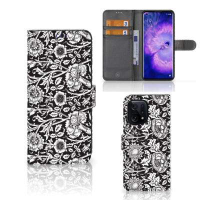 OPPO Find X5 Hoesje Black Flowers