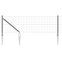 VidaXL Hek met paal grijs 0,8 x 10 m staal - thumbnail