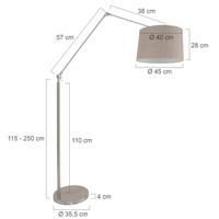 Steinhauer Vloerlamp prestige chic 9720 staal kap linnen grijs - thumbnail