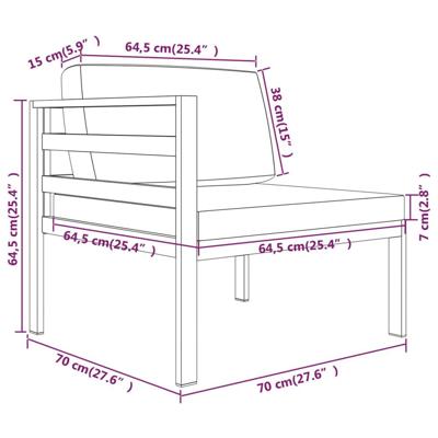 9-delige Loungeset met kussens aluminium antracietkleurig - thumbnail