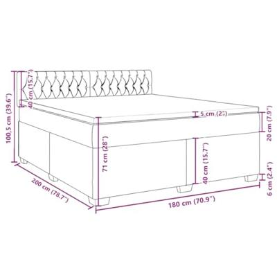 Boxspring met matras fluweel lichtgrijs 180x200 cm