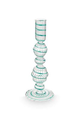 Pip Studio Kandelaar Glas Swirl Licht Blauw 22cm