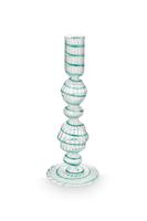 Pip Studio Kandelaar Glas Swirl Licht Blauw 22cm - thumbnail
