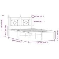 Bedframe met hoofdbord metaal wit 120x200 cm - thumbnail