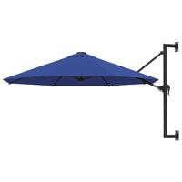 Wandparasol met metalen paal 300 cm blauw - thumbnail