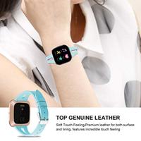 Fitbit Versa 1 / 2 & Lite bandje TPU leer - Blauw - thumbnail