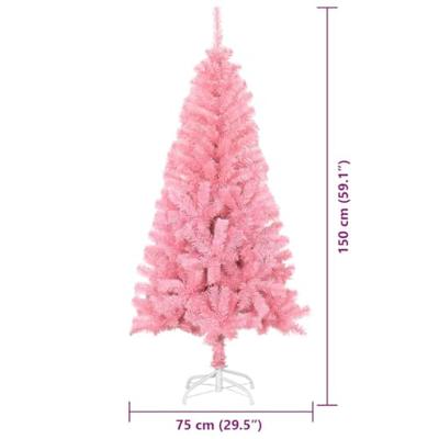 VidaXL Kerstboom met 150 led met standaard roze 150 cm pvc