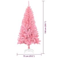 VidaXL Kerstboom met 150 led met standaard roze 150 cm pvc - thumbnail