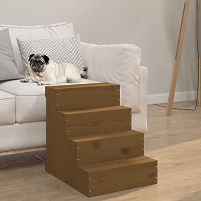 VidaXL Huisdierentrap 40x49x47 cm massief grenenhout honingbruin VidaXL Huisdierentrap 40x49x47 cm massief grenenhout honingbruin