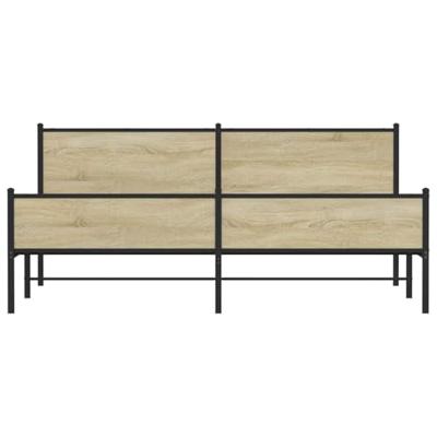 Bedframe zonder matras metaal sonoma eikenkleurig 193x203 cm