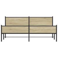 Bedframe zonder matras metaal sonoma eikenkleurig 193x203 cm - thumbnail