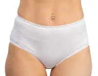 HL-tricot dames heup slip elastomeer - Elastisch katoenen dames onderbroek met kanten randje - Ondergoed wit - thumbnail