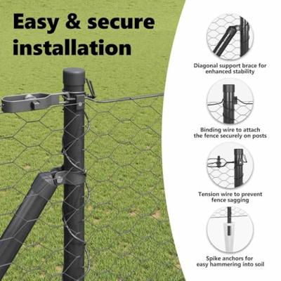 VidaXL Afrasteringspaal grijs 10 x 1,6 m (36 mm gaas) staal en pvc