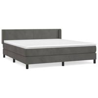 Boxspring met matras fluweel donkergrijs 160x200 cm - thumbnail