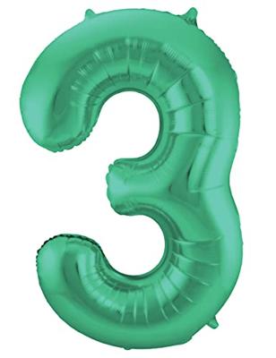 Folieballon Mat Groen Cijfer &apos;4&apos; - 86cm