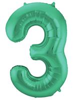 Folieballon Mat Groen Cijfer &apos;4&apos; - 86cm - thumbnail