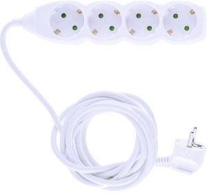 Entac TCD RA 4-voudig 5meter snoer wit