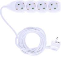 Entac TCD RA 4-voudig 5meter snoer wit - thumbnail