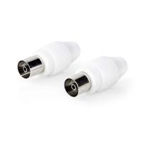 Nedis IEC (Coax) Connector | Recht | Female | Vernikkeld | 75 Ohm | Schroef | Diameter kabelinvoer: 7.0 mm | Metaal / Polyvinylchloride (PVC) | Wit | - thumbnail