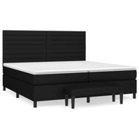 Boxspring met matras stof zwart 200x200 cm - thumbnail