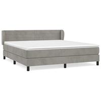 Boxspring met matras fluweel lichtgrijs 160x200 cm - thumbnail
