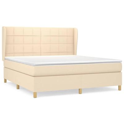 Boxspring met matras stof crèmekleurig 180x200 cm