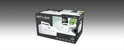 Muse M-28 NY CD-radio draagbaar, PLL FM-radio, MW-tuner, zendergeheugen, USB, MP3-weergave, werkt op netstroom of op batterijen, New York RDW RDW