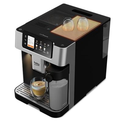 Koffiezetapparaat met molen - BEKO - CEG7348X - 1350 W - 250g bonen - Zwart / Zilver