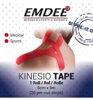 Emdee Kinesiologie Tape Kinesio Tape 20 Pre-Cut Strips Bandage Art.57813 5cmx5m 1Stuks - thumbnail