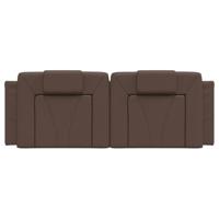 Hoofdbordkussen 120 cm kunstleer bruin - thumbnail