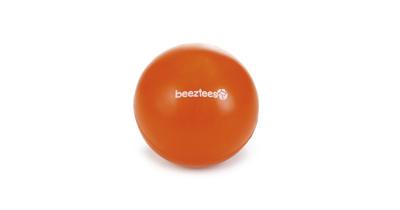 Rubber bal massief hondenspeeltje oranje 7.5 cm