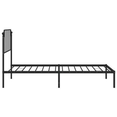 Bedframe met hoofdbord metaal zwart 107x203 cm