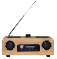 United Entertainment draagbare speaker oneConcept 20 cm bamboe - thumbnail