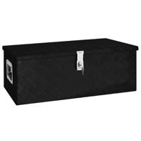 VidaXL Opbergbox 80x39x30 cm aluminium zwart - thumbnail