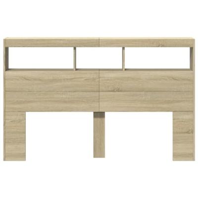 Hoofdbordkast met LED-verlichting 160x17x102 cm sonoma eiken Hoofdbordkast met LED-verlichting 160x17x102 cm sonoma eiken