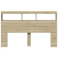 Hoofdbordkast met LED-verlichting 160x17x102 cm sonoma eiken - thumbnail