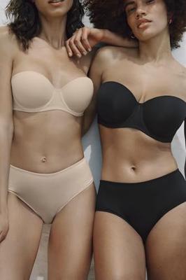 Balconette BH - Strapless - Michelle - Bh met verwijderbare bandjes - Wit - Zwart - Huidskleur