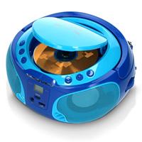 Draagbare FM Radio CD/MP3/USB Microfoon & Lichteffecten Blauw - thumbnail