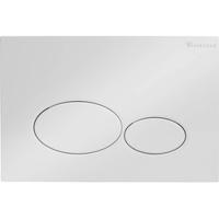 Saqu Flat Round bedieningspaneel glanzend wit voor Geberit Sigma reservoir 12cm (UP320) - thumbnail