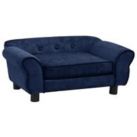 VidaXL Hondenbank 72x45x30 cm pluche blauw - thumbnail